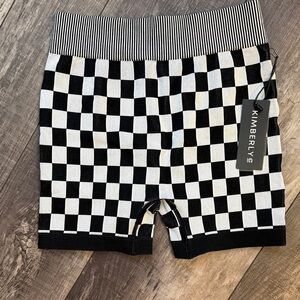 Kimberly Black and White Checkered Shorts